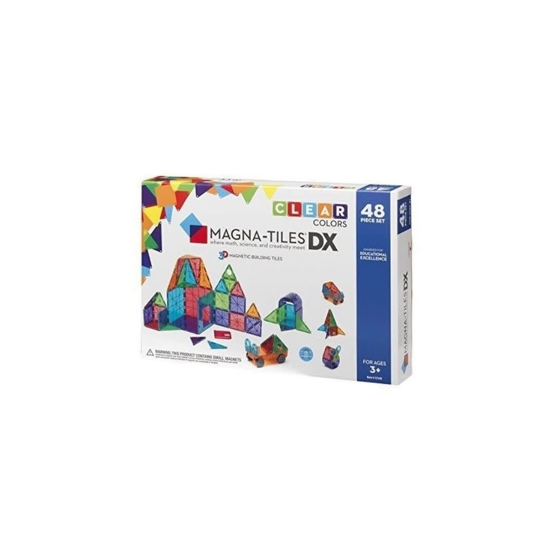 Magna-Tiles Clear Colors 48 Piece DX Set - size: 18.5 x 2.5 x 13 inches