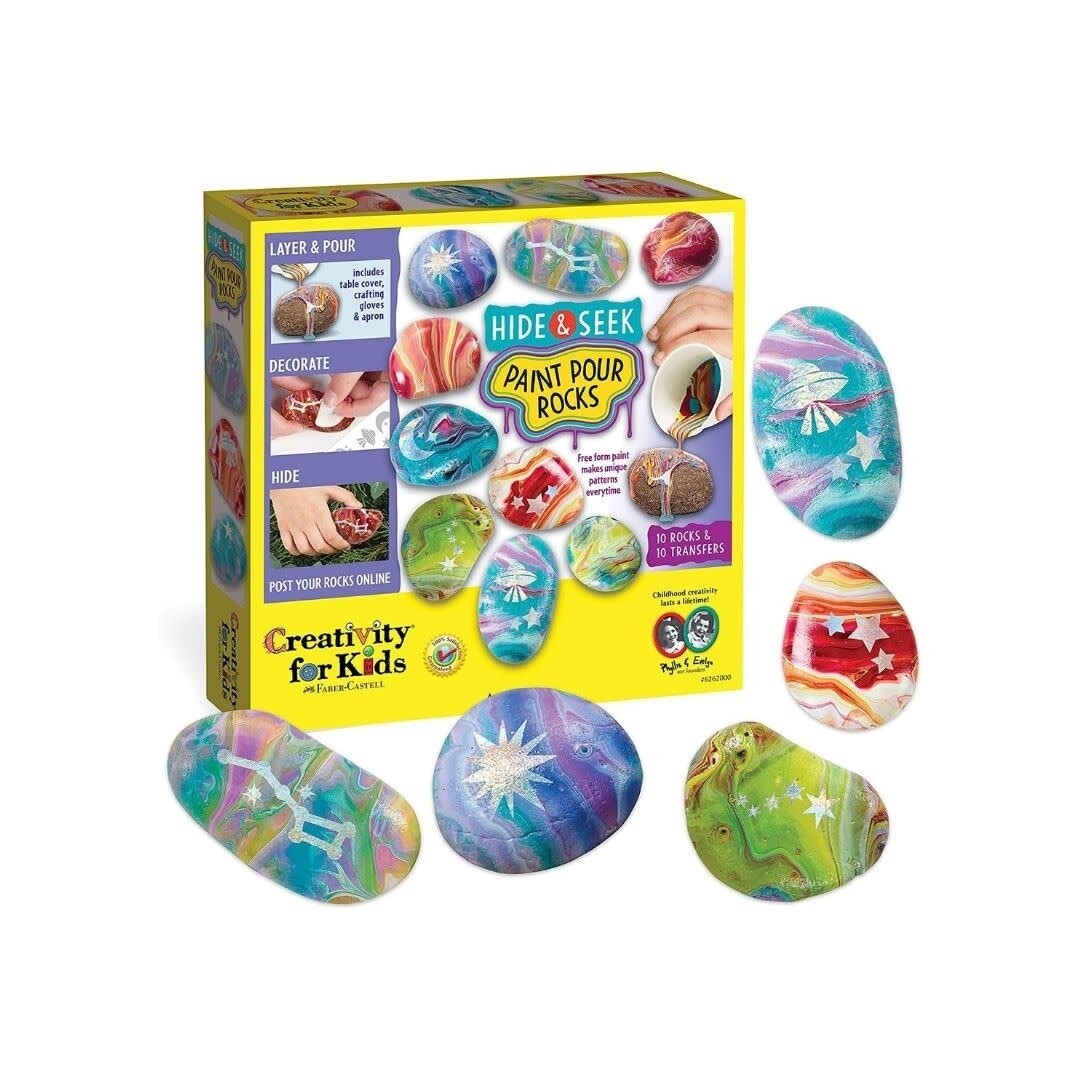 Hide &amp; Seek Paint Pour Rocks