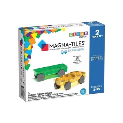 Magna-Tiles Cars 2 Piece Expansion Set - size: 7.5 x 2.5 x 10 inches