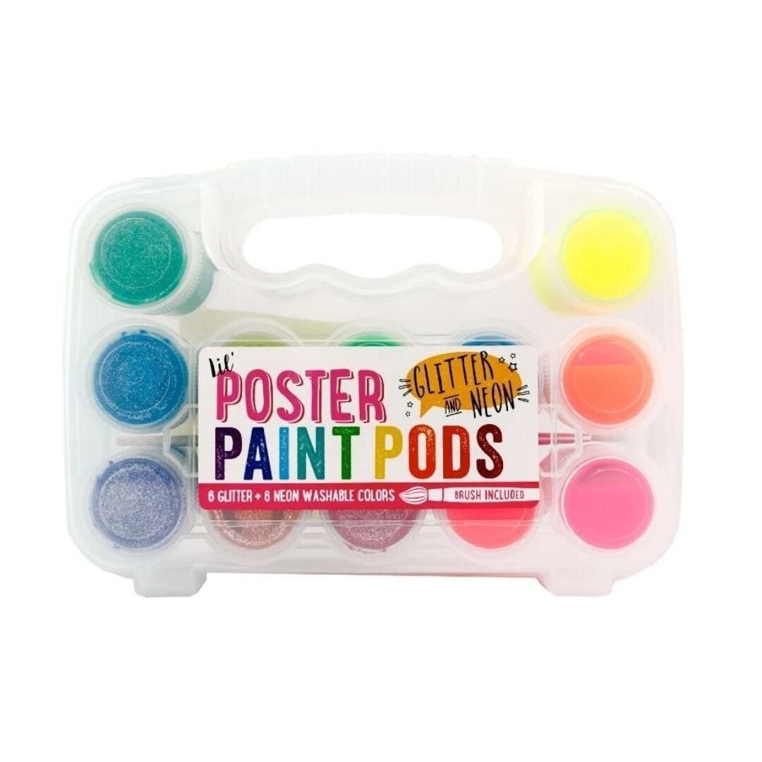 Lil&#39; Poster Paint Pods - Glitter &amp; Neon - Set of 12