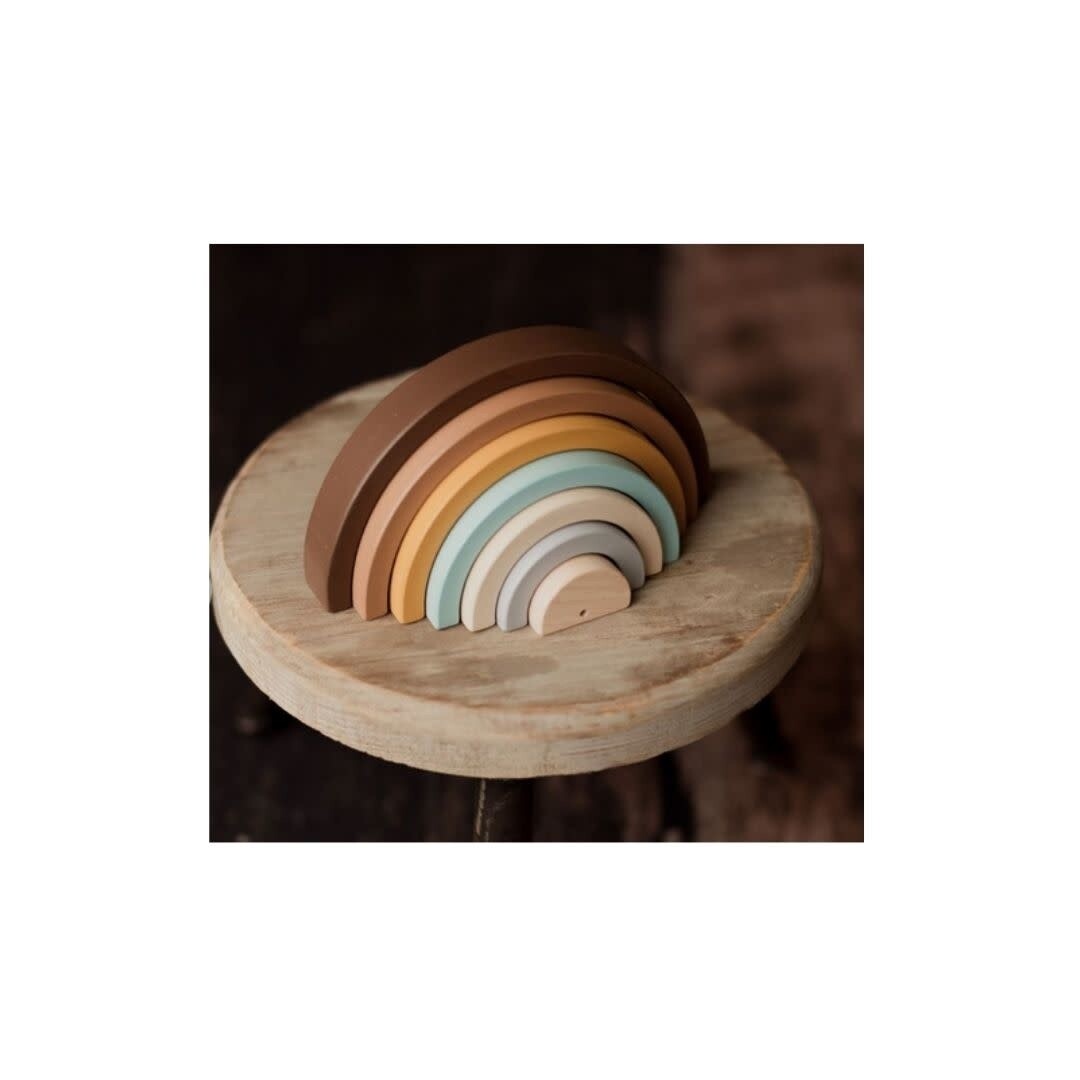 Handmade Frosted Leaves Wooden Rainbow  9.5 inches long x 5.0 inches high