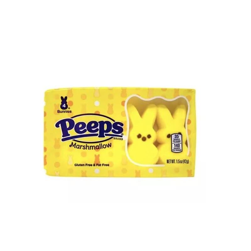 Peeps Yellow Marshmallow Bunnies - 4 Count