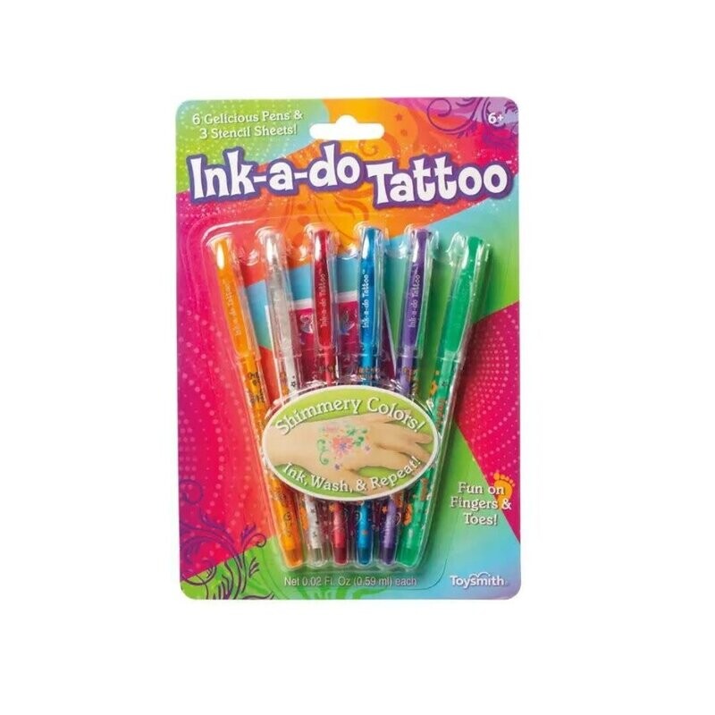 Ink-a-Do Tattoo Pens, Set of 6 Gel Pens
