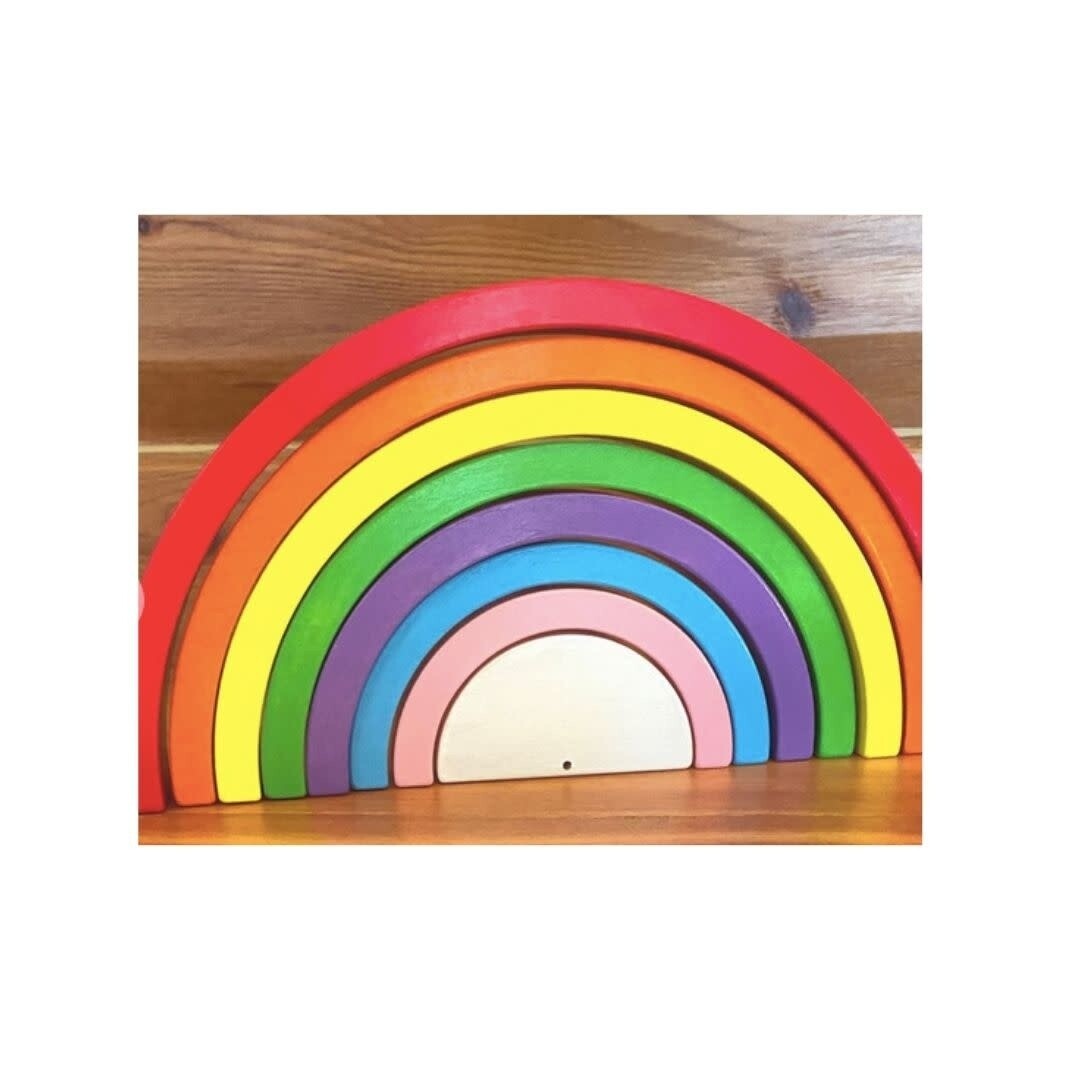 Handmade Solid Wood Rainbow 8.75 inch wide x 4.25 inch high