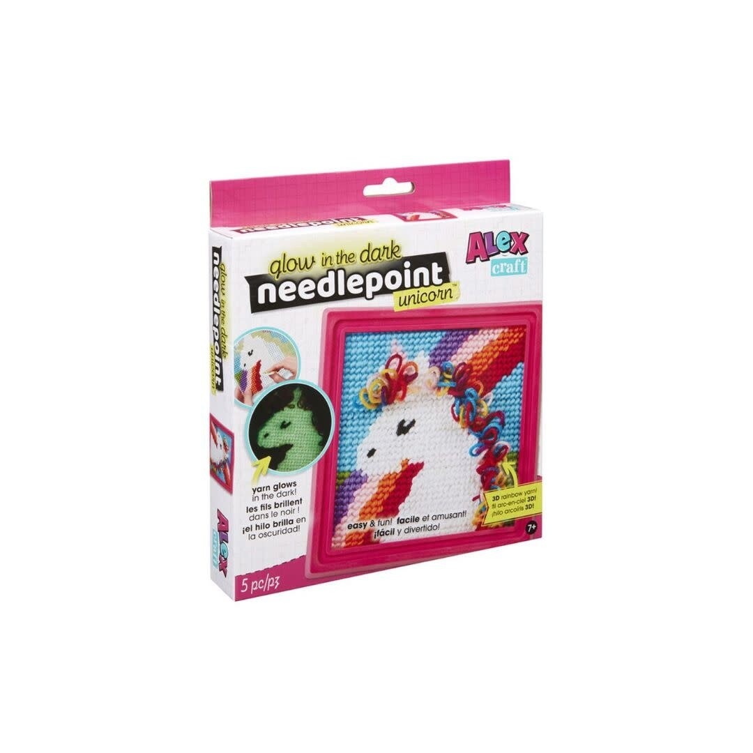 GLOW-IN-DARK NEEDLEPOINT - UNICORN