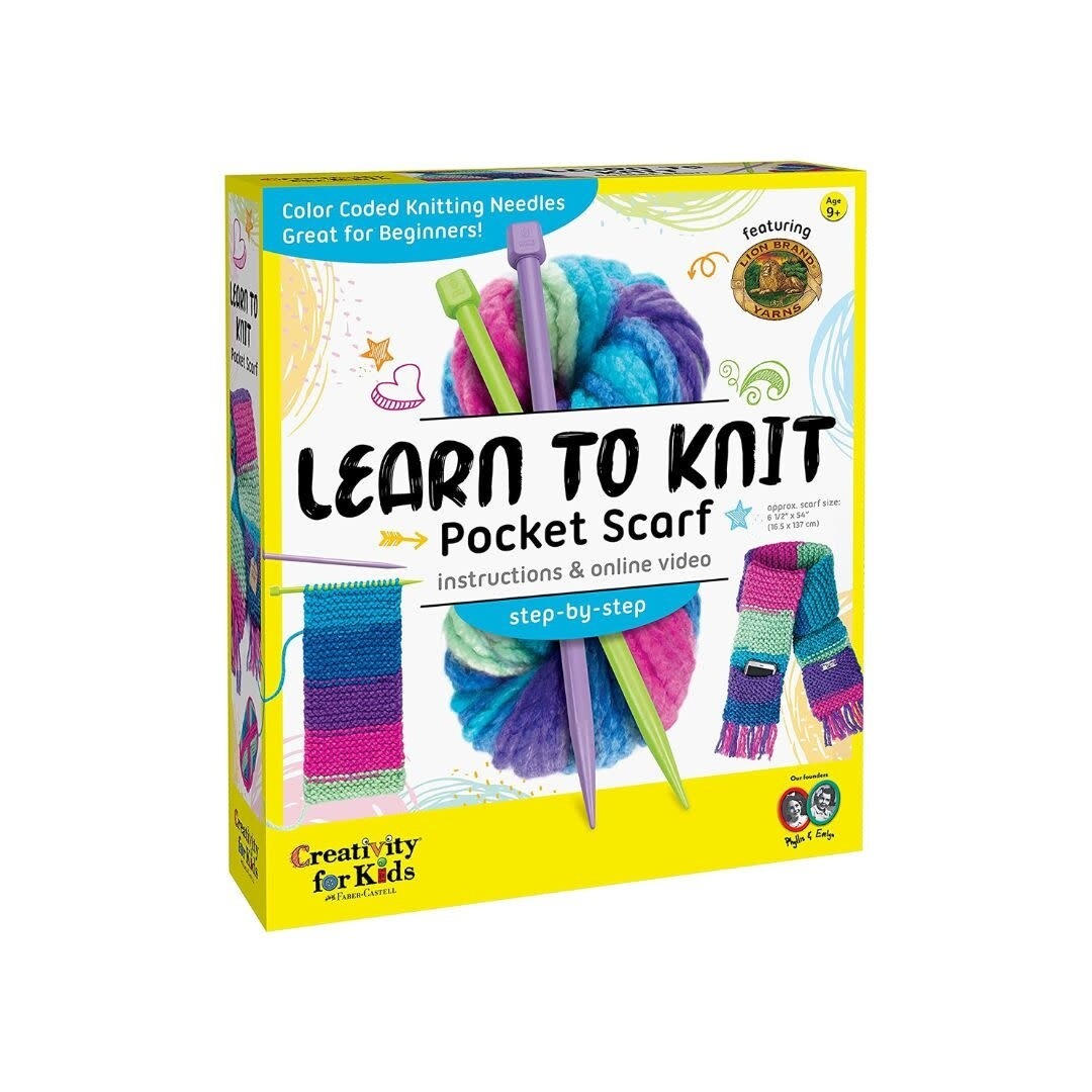 Learn to Knit Pocket Scarf