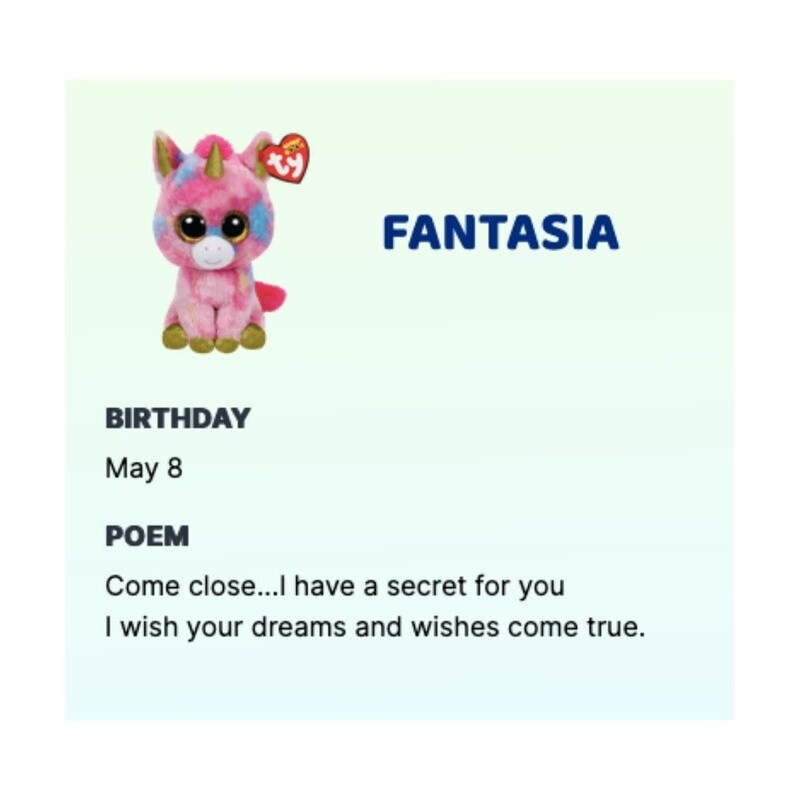 FANTASIA Beanie Boos Reg