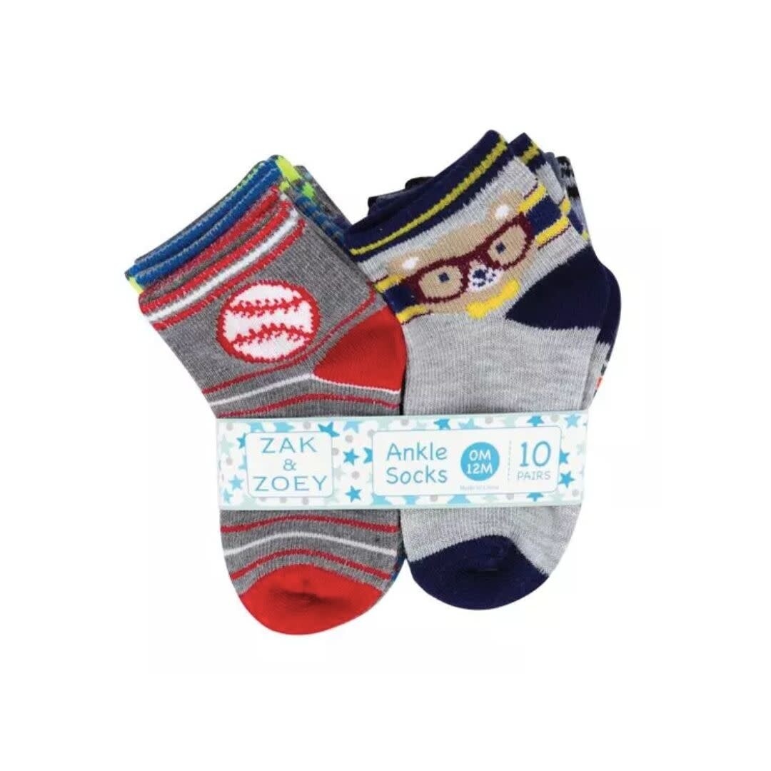 10-Pair Baby Ankle Socks - Boy