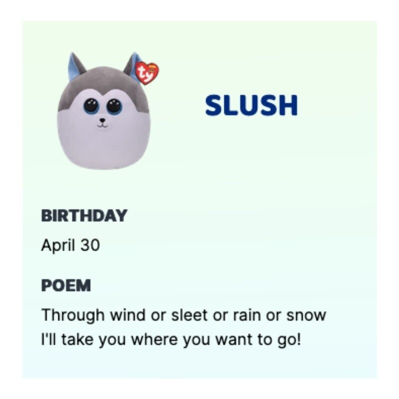 SLUSH Squishy Beanies Lg