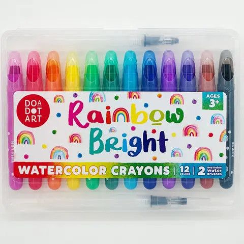 Do A Dot Art! Rainbow Bright Watercolor Crayons - 2 Brushes