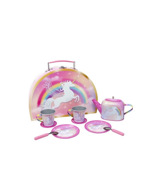 Unicorn Dreamer 9 Piece Tin Tea Set in Carry Case