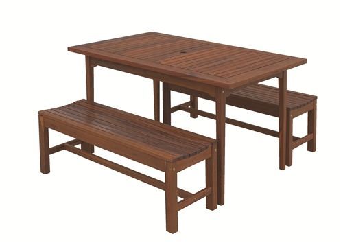 5 Foot Rectangular Dining Table & 4 Foot Backless Bench Set