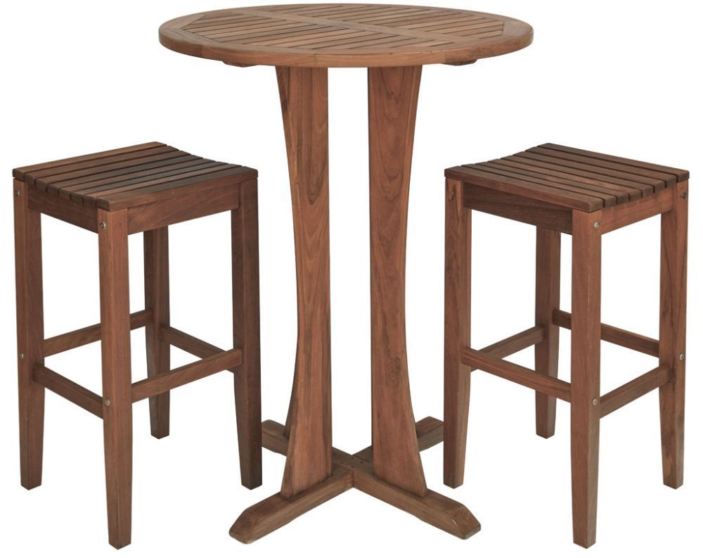 Round Bistro CafeTable & 2 Bistro Barstool Set