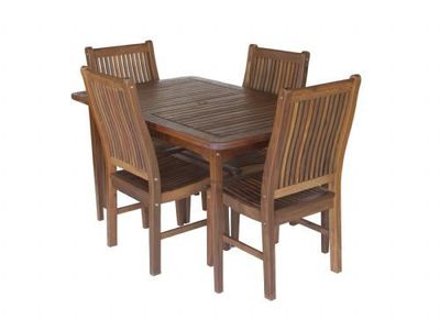 5 Foot Rectangular Dining Table & New Wave Side Chair Set