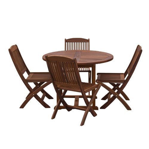 42 Round Dining Table & New Wave Folding Chair