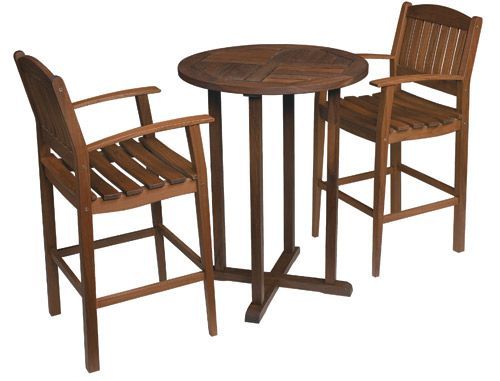 Round Bistro Cafe Table and Bistro Armchair Set