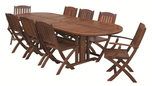Oval Imperial Dining Table & Classic Folding Chair Set
