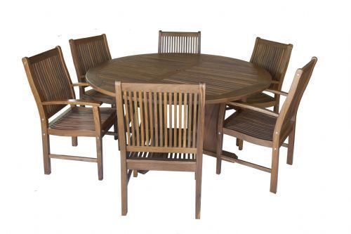 70 Inch Round Dining Table & New Wave Armchair Set