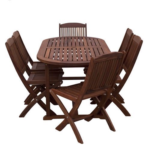 Oval Dining Table and New Wave Folding Chair Set