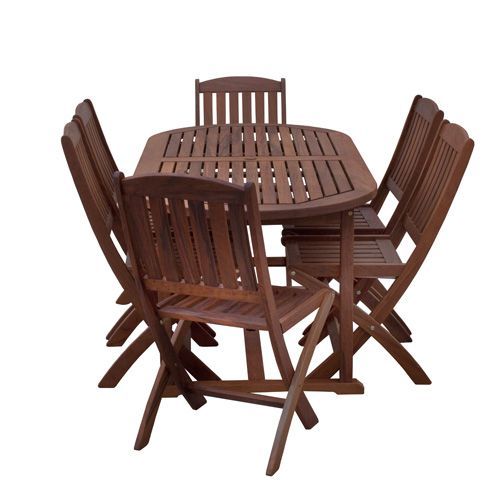 Oval Dining Table & Classic Folding Chair Set