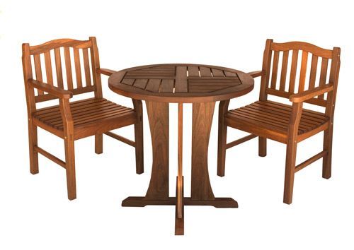 Round Cafe Dining Table & Etta Armchair Set