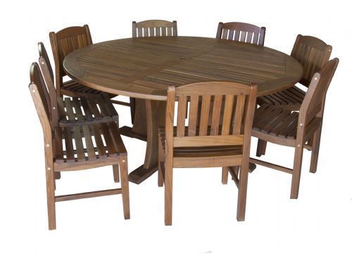 70 Inch Round Dining Table & Classic Side Chair Set