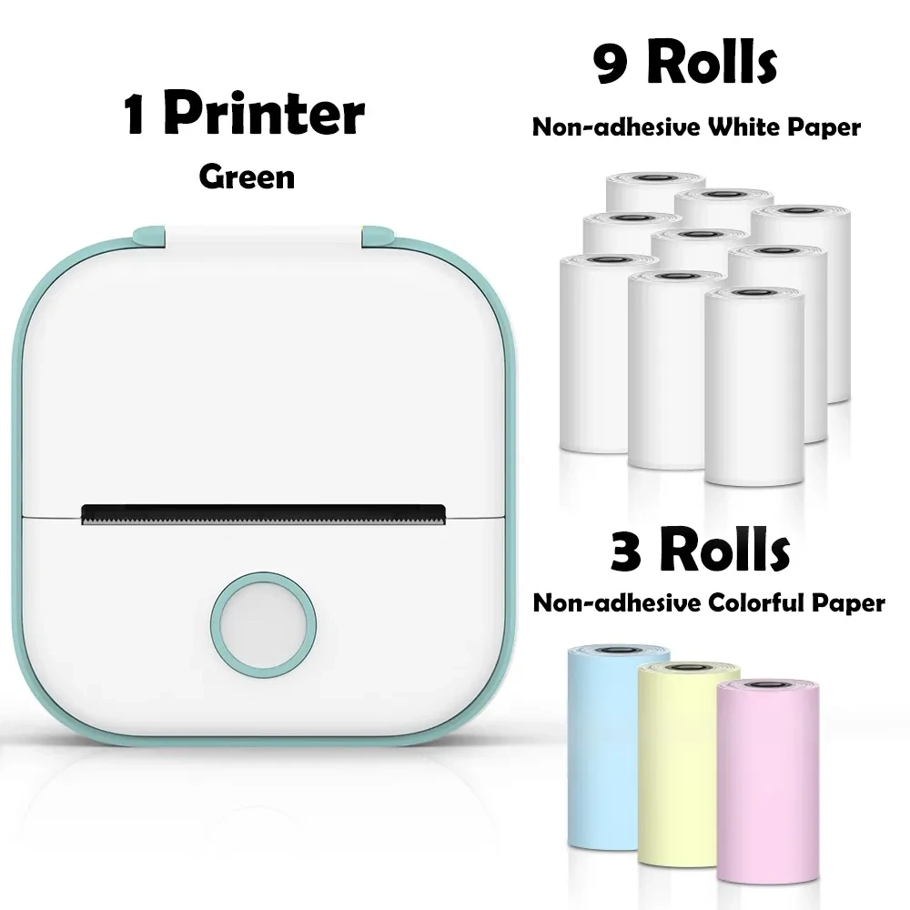 Portable Mini Wireless Thermal Pocket Printer Self-adhesive Stickers Use for DIY,Journal Sticker