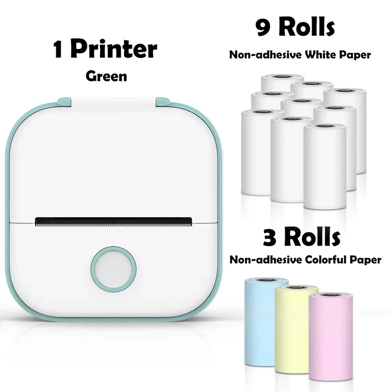 Portable Mini Wireless Thermal Pocket Printer Self-adhesive Stickers Use for DIY,Journal Sticker
