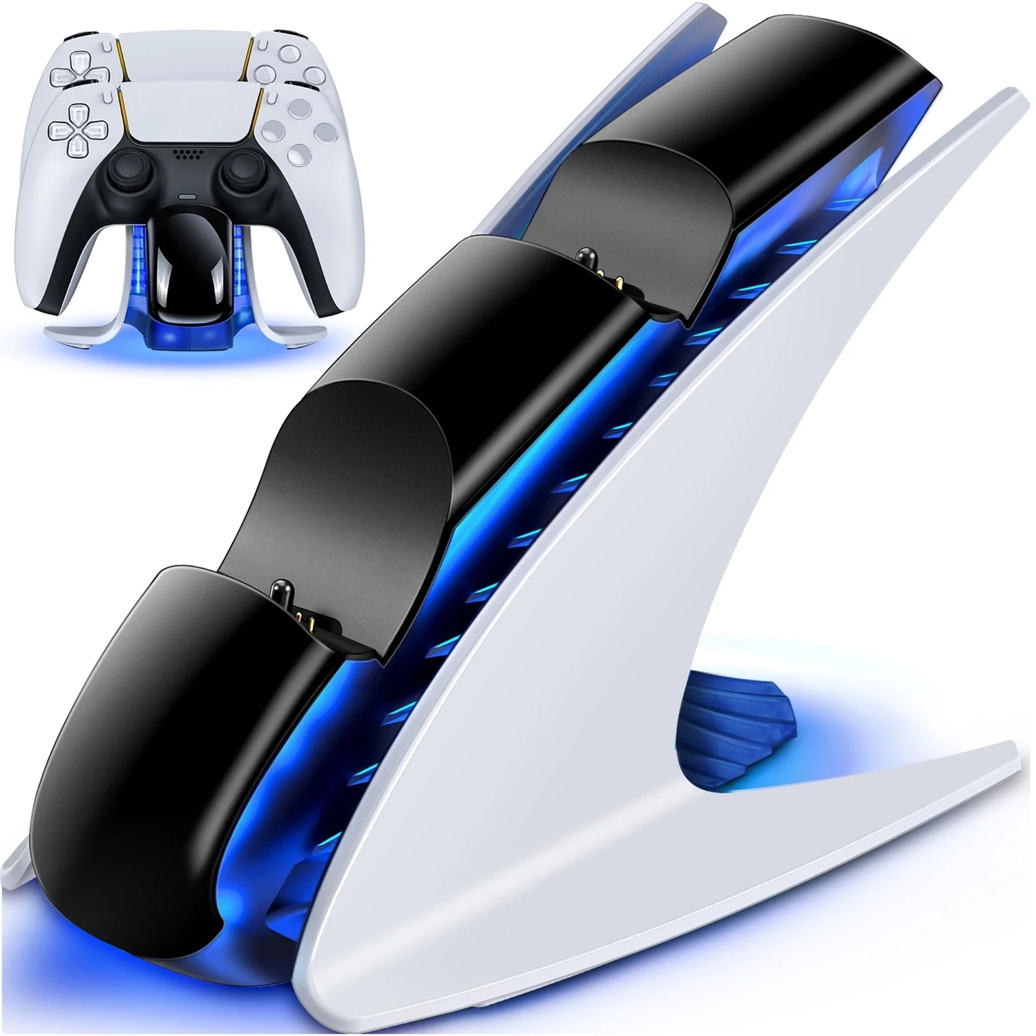 Dual Controller Charger For PS5 Charging Dock Station For Playstation 5 Dualsense Controllers with USB C Cable For PS5