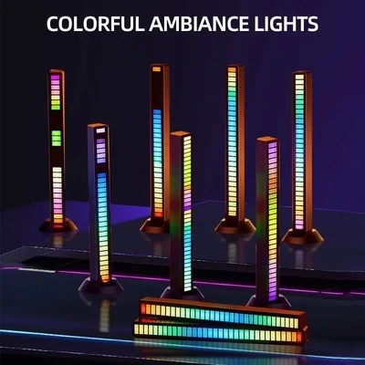Intelligent RGB Symphony Sound Control LED Light Music Rhythm Ambient Pickup Lamp controllo App per Compute Gaming Desktop Decor