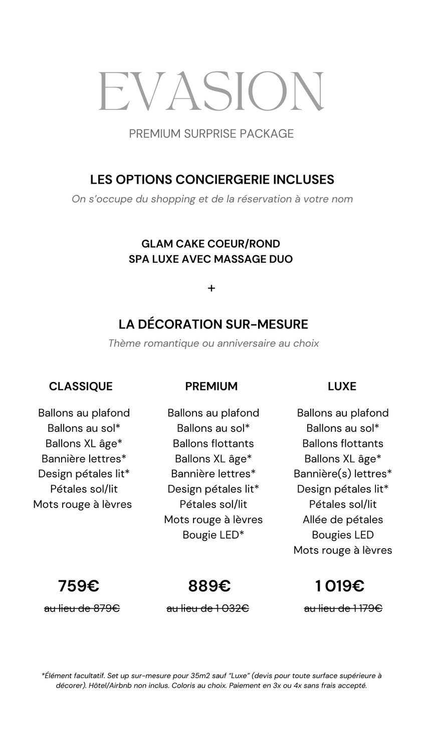 Glam Balloons Package "Evasion"