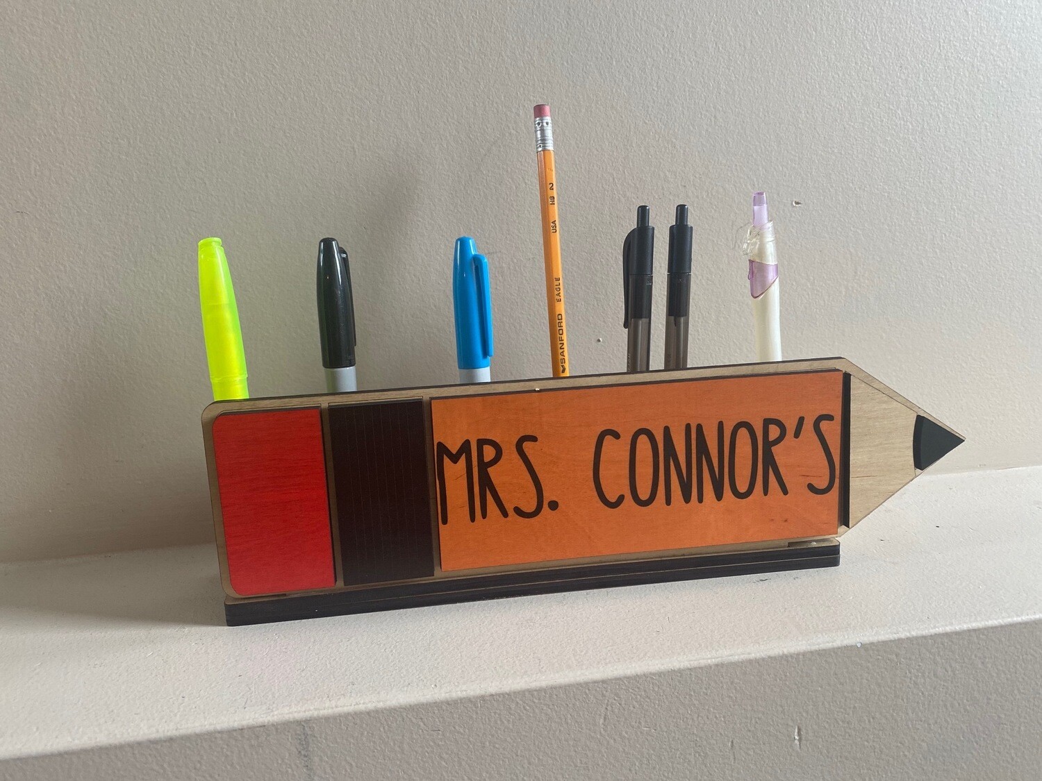 Wooden Pencil And Pen Holder