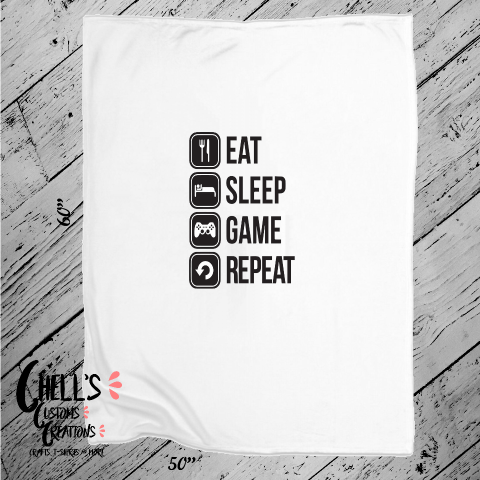 Eat Sleep Game Repeat Blanket