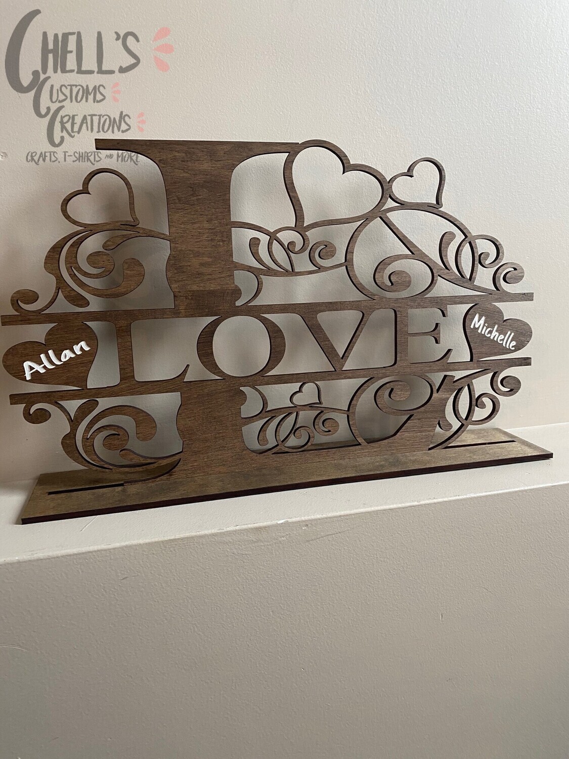 Monogram Wooden Love Sign
