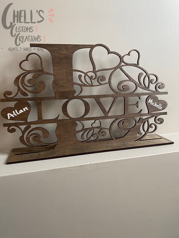 Monogram Wooden Love Sign