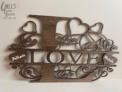 Monogram Wooden Love Sign