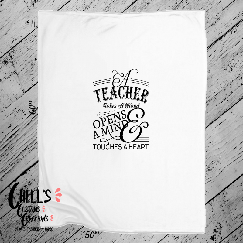 A Teacher Holds A Heart Blanket