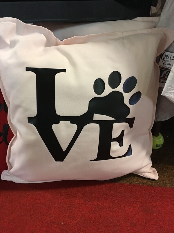 Love Paw Print Pillow