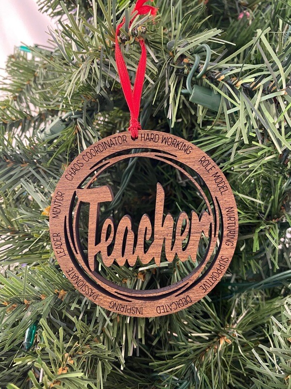 Wooden Teacher Ornament