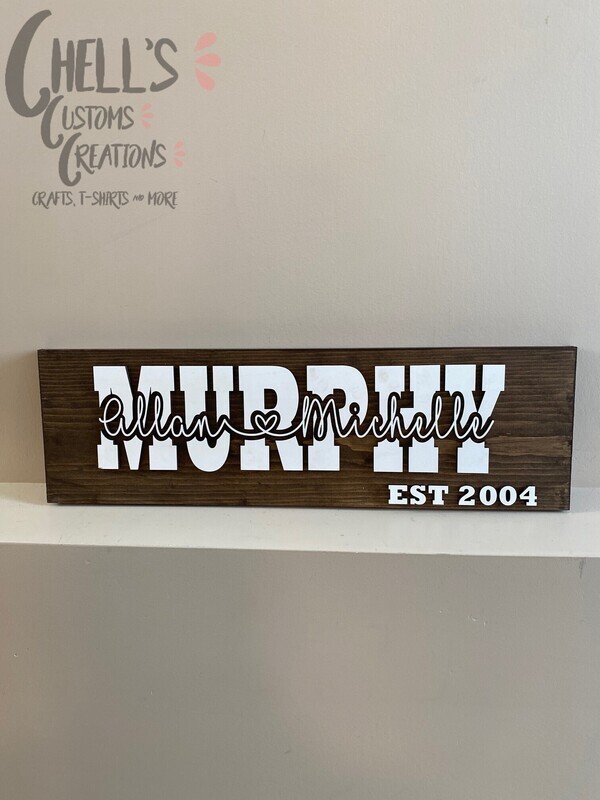 24 Inch Custom Name Wooden 3D Sign.