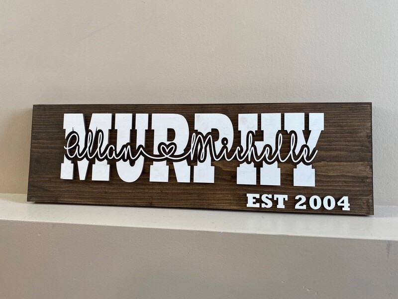24 Inch Custom Name Wooden 3D Sign.