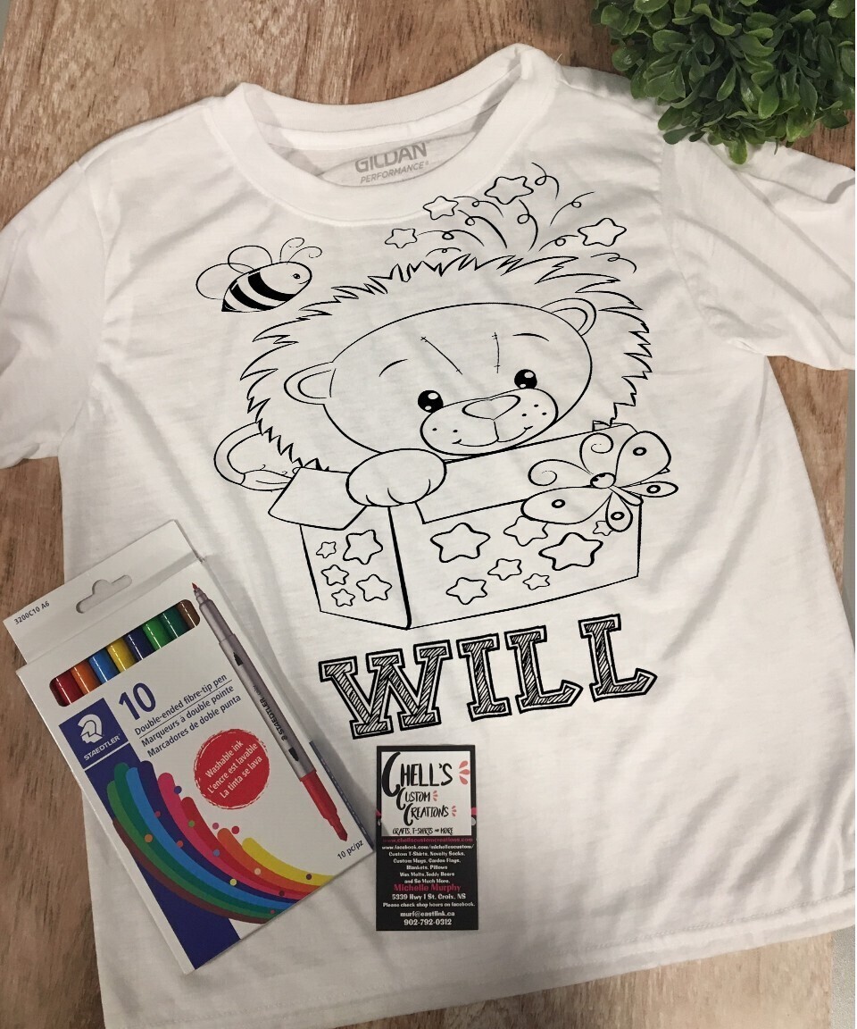Color And Wash T-Shirt Lion