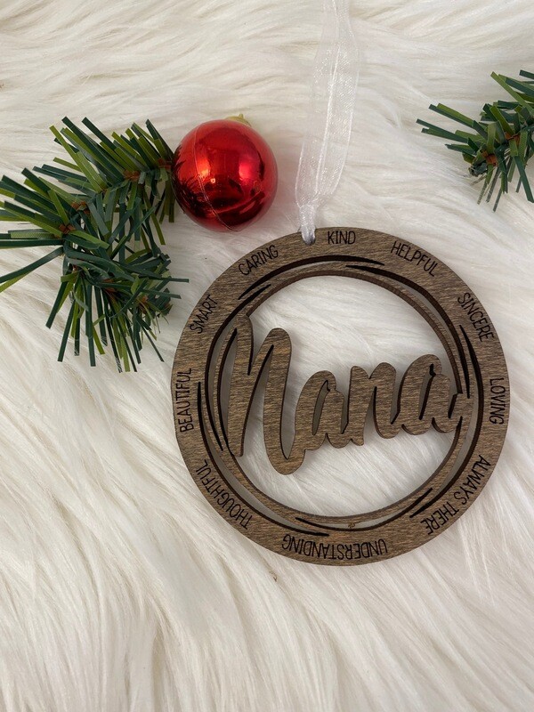 Wooden Nana Ornament