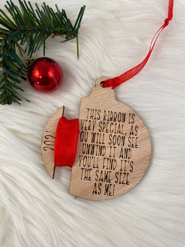 This Ribbon 3D Wooden Ornament