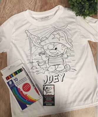 Color And Wash T-Shirts Pirate Bear