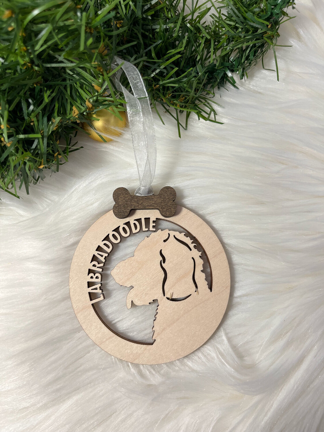 Pug Dog Wooden Ornament
