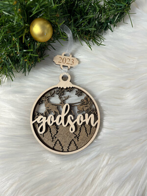 Godson 3D Wooden Circle Ornament