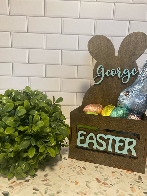 Customized Wooden Easter Basket