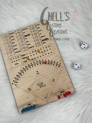 Wooden Baseball Dice Game