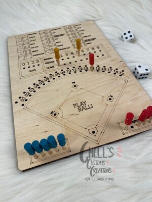 Wooden Baseball Dice Game